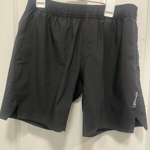 Legends Perforated Black Athletic Shorts Lined 28 Waist 7 Inch Inseam